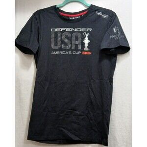 Sail Racing 2017 America's Cup 35 DEFENDER TEAM USA Black T-Shirt Men Small NWOT